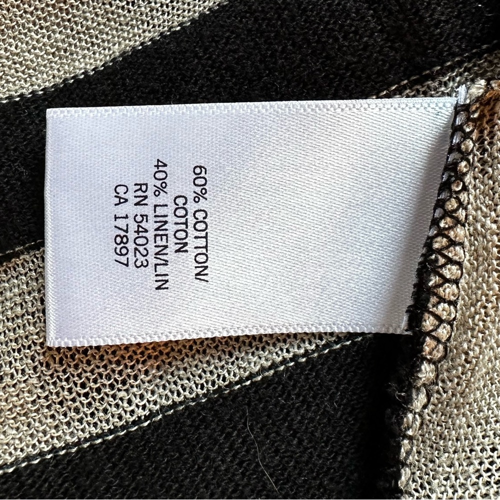 Banana Republic linen and cotton shrug, petite medium, black and tan stripe - Picture 8 of 8